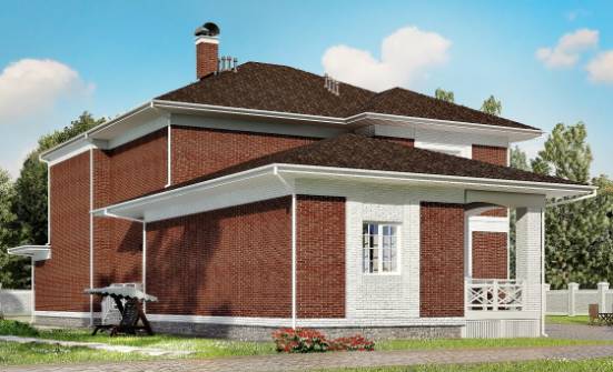 315-001-П Проект двухэтажного дома, гараж, просторный коттедж из кирпича Ангарск | Проекты домов от House Expert