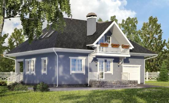 200-001-П Проект двухэтажного дома мансардой и гаражом, простой дом из пеноблока Братск | Проекты домов от House Expert