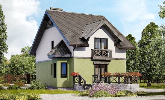 120-003-П Проект двухэтажного дома с мансардой, скромный дом из пеноблока Тайшет | Проекты домов от House Expert