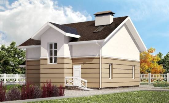 155-009-П Проект двухэтажного дома мансардный этаж, доступный домик из керамзитобетонных блоков Тулун | Проекты домов от House Expert