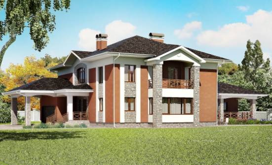 400-002-Л Проект двухэтажного дома и гаражом, просторный загородный дом из кирпича Иркутск | Проекты домов от House Expert