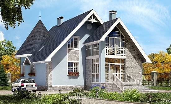 170-003-П Проект двухэтажного дома мансардой, скромный коттедж из газосиликатных блоков Саянск | Проекты домов от House Expert