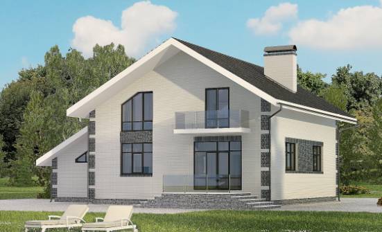 180-001-П Проект двухэтажного дома с мансардой и гаражом, уютный дом из арболита Саянск | Проекты домов от House Expert