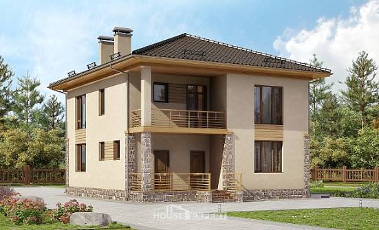170-005-Л Проект двухэтажного дома, бюджетный загородный дом из теплоблока Киренск | Проекты домов от House Expert