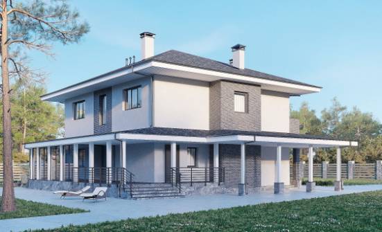 250-004-Л Проект двухэтажного дома, красивый загородный дом из поризованных блоков Киренск | Проекты домов от House Expert