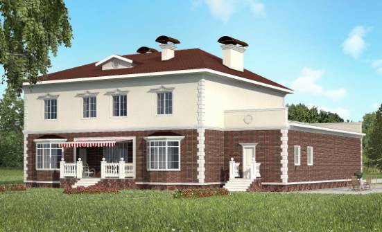 380-001-Л Проект двухэтажного дома, гараж, большой загородный дом из кирпича Бодайбо | Проекты домов от House Expert