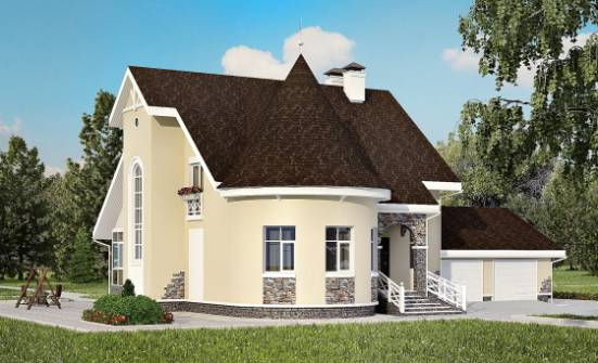 275-001-Л Проект двухэтажного дома мансардой и гаражом, современный дом из кирпича Усть-Илимск | Проекты домов от House Expert