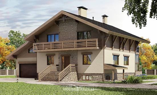 420-001-Л Проект трехэтажного дома с мансардой, гараж, огромный загородный дом из кирпича Нижнеудинск | Проекты домов от House Expert