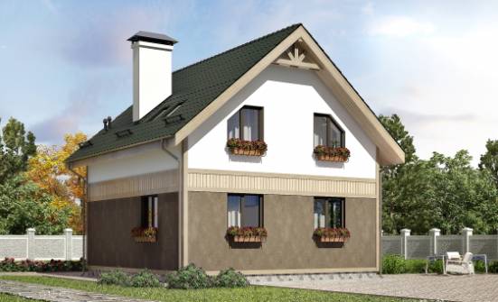 105-001-Л Проект двухэтажного дома с мансардным этажом, доступный дом из газосиликатных блоков Иркутск | Проекты домов от House Expert
