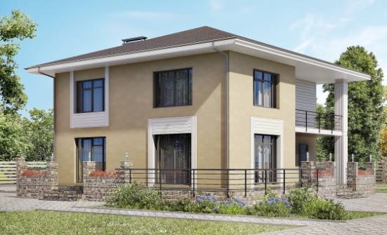 180-015-Л Проект двухэтажного дома, бюджетный коттедж из блока Вихоревка | Проекты домов от House Expert