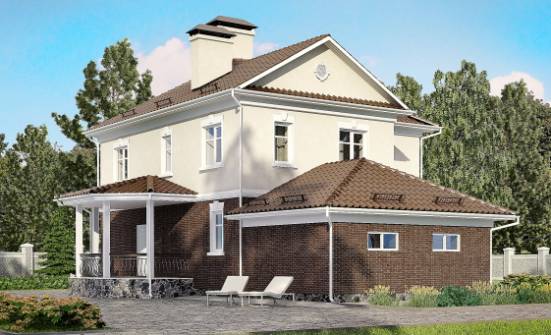 190-002-Л Проект двухэтажного дома, гараж, уютный загородный дом из теплоблока Усть-Кут | Проекты домов от House Expert