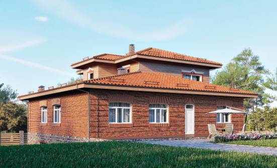 380-002-Л Проект трехэтажного дома, гараж, просторный коттедж из кирпича Иркутск | Проекты домов от House Expert