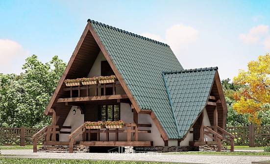 070-003-П Проект двухэтажного дома с мансардным этажом, красивый домик из дерева Братск | Проекты домов от House Expert