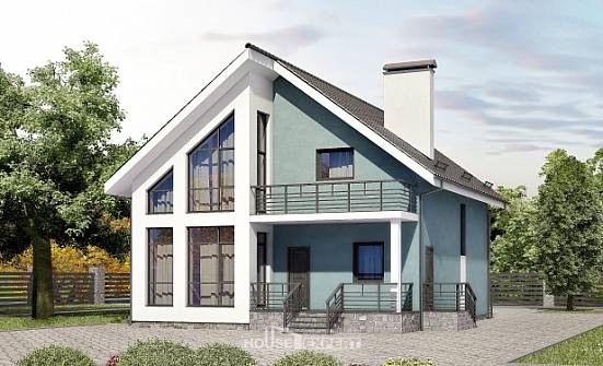 170-006-П Проект двухэтажного дома с мансардой, бюджетный загородный дом из поризованных блоков Слюдянка | Проекты домов от House Expert