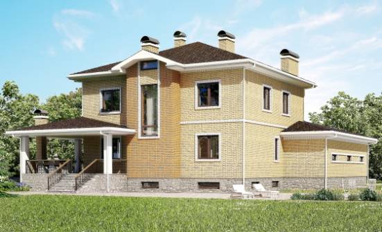 350-002-Л Проект трехэтажного дома, гараж, большой дом из кирпича Слюдянка | Проекты домов от House Expert