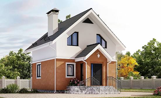 070-001-Л Проект двухэтажного дома с мансардным этажом, дешевый коттедж из поризованных блоков Братск | Проекты домов от House Expert
