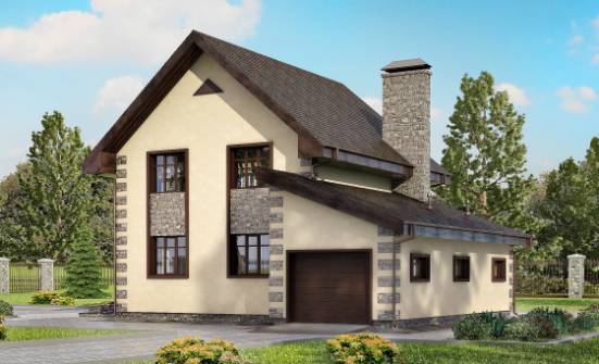 160-004-П Проект двухэтажного дома, гараж, уютный дом из бризолита Нижнеудинск | Проекты домов от House Expert