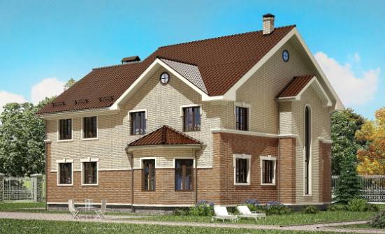 300-004-Л Проект двухэтажного дома, большой загородный дом из бризолита Братск | Проекты домов от House Expert
