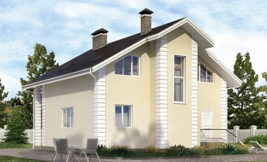 150-002-Л Проект двухэтажного дома с мансардой и гаражом, классический домик из арболита Слюдянка | Проекты домов от House Expert