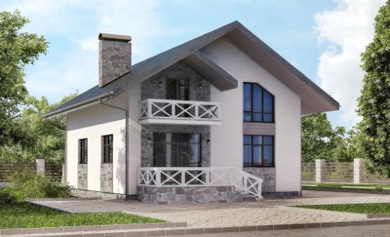 155-001-Л Проект двухэтажного дома мансардой, гараж, бюджетный дом из газосиликатных блоков Иркутск | Проекты домов от House Expert