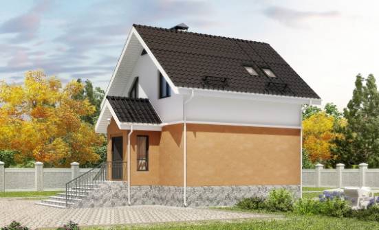 100-005-Л Проект трехэтажного дома с мансардой, компактный загородный дом из газобетона Тайшет | Проекты домов от House Expert