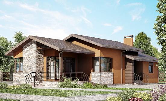 130-007-П Проект одноэтажного дома, доступный коттедж из поризованных блоков Бодайбо | Проекты домов от House Expert