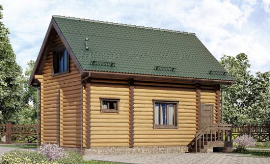 080-003-П Проект двухэтажного дома мансардой, экономичный загородный дом из бревен Ангарск | Проекты домов от House Expert