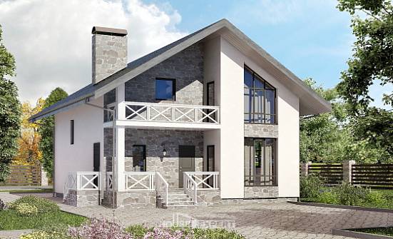 155-001-Л Проект двухэтажного дома мансардой, гараж, бюджетный дом из газосиликатных блоков Иркутск | Проекты домов от House Expert