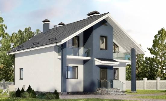 150-005-П Проект двухэтажного дома мансардой, бюджетный домик из керамзитобетонных блоков Вихоревка | Проекты домов от House Expert