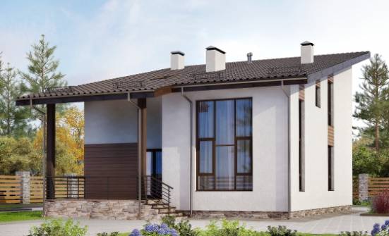 140-005-П Проект двухэтажного дома мансардный этаж, скромный коттедж из керамзитобетонных блоков Тайшет | Проекты домов от House Expert