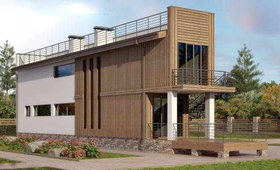100-003-Л Проект двухэтажного дома, современный дом из блока Усть-Илимск | Проекты домов от House Expert