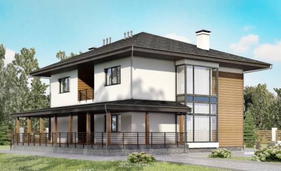 245-001-П Проект двухэтажного дома, просторный коттедж из теплоблока Ангарск | Проекты домов от House Expert