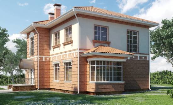 285-001-Л Проект двухэтажного дома, гараж, просторный загородный дом из кирпича Черемхово | Проекты домов от House Expert