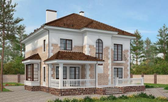 220-008-П Проект двухэтажного дома, классический коттедж из кирпича Тайшет | Проекты домов от House Expert