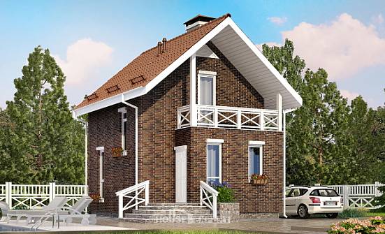 045-001-Л Проект двухэтажного дома с мансардным этажом, красивый коттедж из керамзитобетонных блоков Саянск | Проекты домов от House Expert