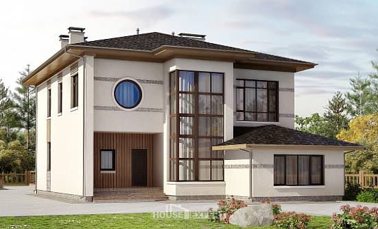 345-001-П Проект двухэтажного дома, большой домик из блока Братск | Проекты домов от House Expert