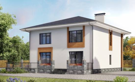 180-015-П Проект двухэтажного дома, доступный дом из газосиликатных блоков Зима | Проекты домов от House Expert