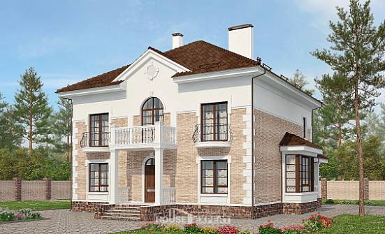220-008-П Проект двухэтажного дома, классический коттедж из кирпича Тайшет | Проекты домов от House Expert