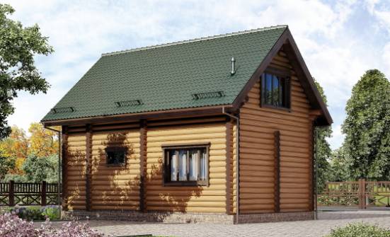080-003-П Проект двухэтажного дома мансардой, экономичный загородный дом из бревен Ангарск | Проекты домов от House Expert