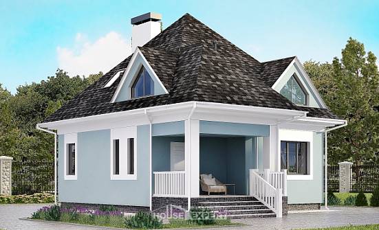110-001-Л Проект двухэтажного дома мансардный этаж, доступный загородный дом из бризолита Усть-Кут | Проекты домов от House Expert