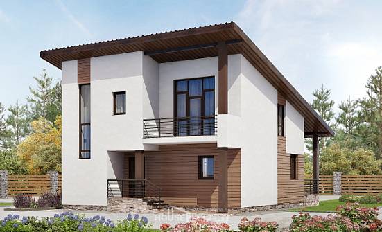 140-005-П Проект двухэтажного дома мансардный этаж, скромный коттедж из керамзитобетонных блоков Тайшет | Проекты домов от House Expert