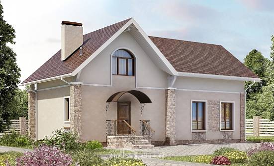 150-012-Л Проект двухэтажного дома мансардный этаж, бюджетный дом из пеноблока Ангарск | Проекты домов от House Expert