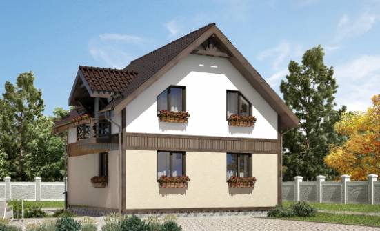 105-001-П Проект двухэтажного дома мансардный этаж, скромный дом из пеноблока Вихоревка | Проекты домов от House Expert