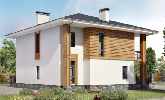 180-015-П Проект двухэтажного дома, доступный дом из газосиликатных блоков Зима | Проекты домов от House Expert
