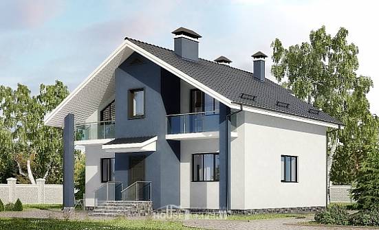 150-005-П Проект двухэтажного дома мансардой, бюджетный домик из керамзитобетонных блоков Вихоревка | Проекты домов от House Expert