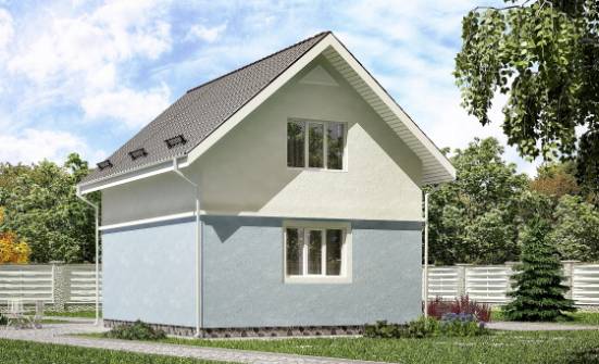 095-002-П Проект двухэтажного дома с мансардным этажом, уютный дом из блока Нижнеудинск | Проекты домов от House Expert