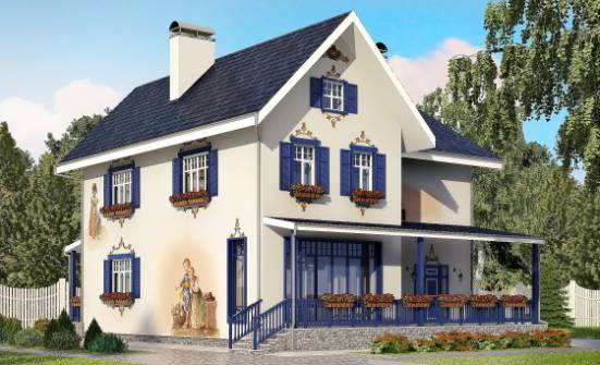 180-003-П Проект двухэтажного дома, небольшой загородный дом из кирпича Вихоревка | Проекты домов от House Expert