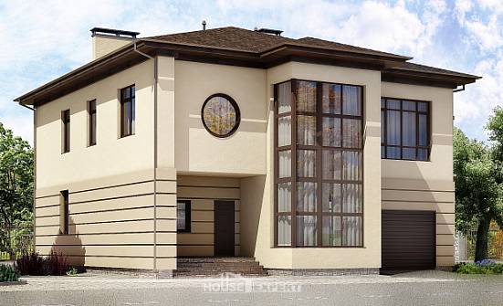 300-006-П Проект двухэтажного дома и гаражом, уютный загородный дом из кирпича Усолье-Сибирское | Проекты домов от House Expert