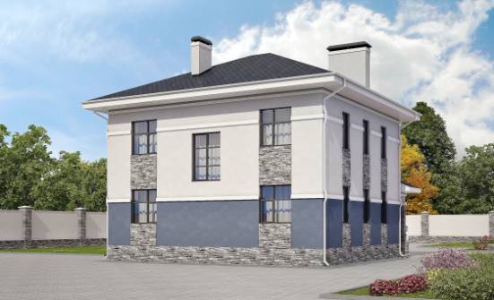 150-014-Л Проект двухэтажного дома, скромный коттедж из бризолита Братск | Проекты домов от House Expert