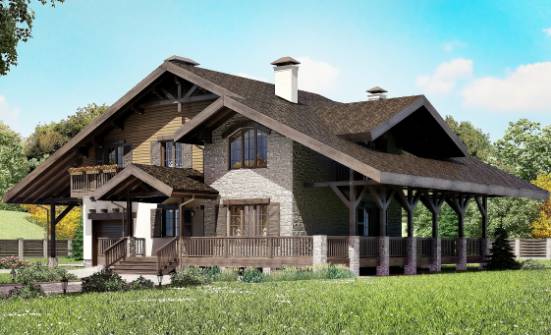 270-001-Л Проект двухэтажного дома с мансардой, гараж, уютный загородный дом из кирпича Саянск | Проекты домов от House Expert